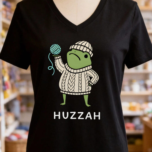 Huzzah V-Neck T-Shirt Black t-shirt