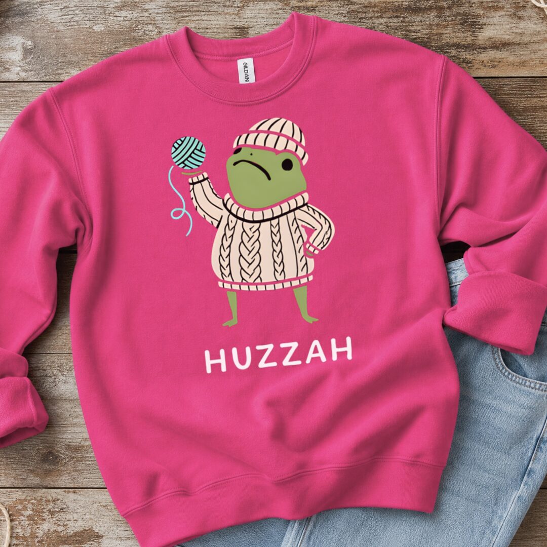 Huzzah Sweatshirt Bright Pink t-shirt