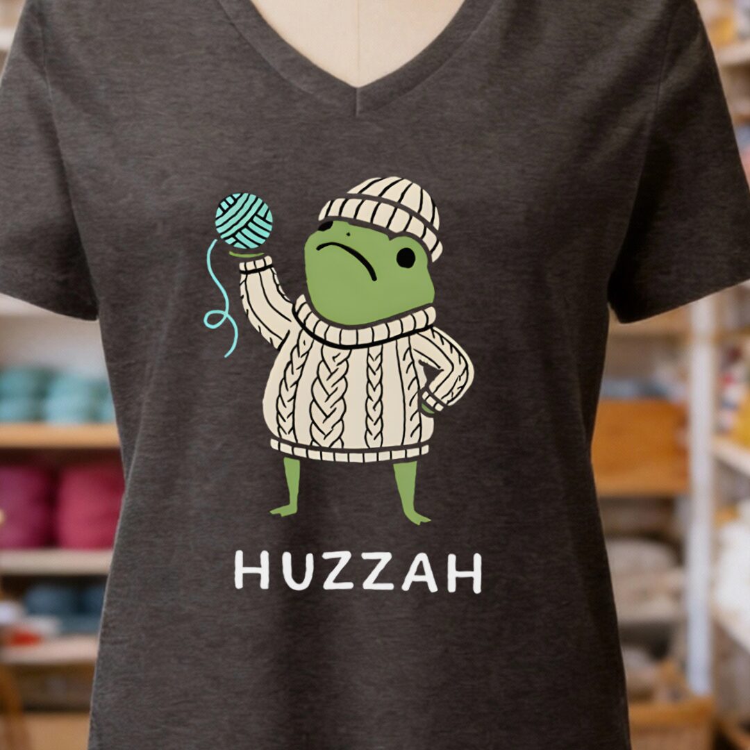 Huzzah V-Neck T-Shirt Dark Grey t-shirt