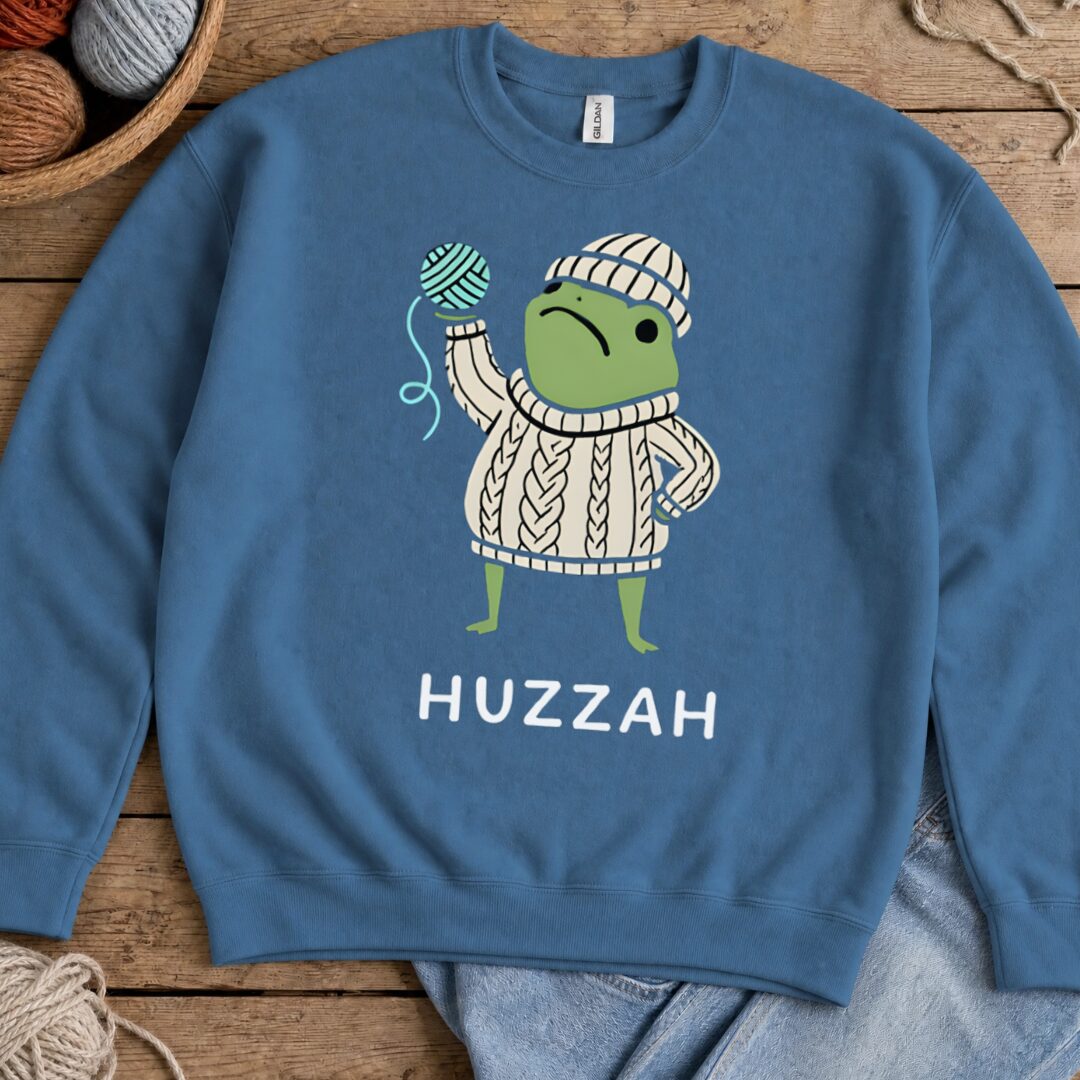 Huzzah Sweatshirt Indigo Blue t-shirt