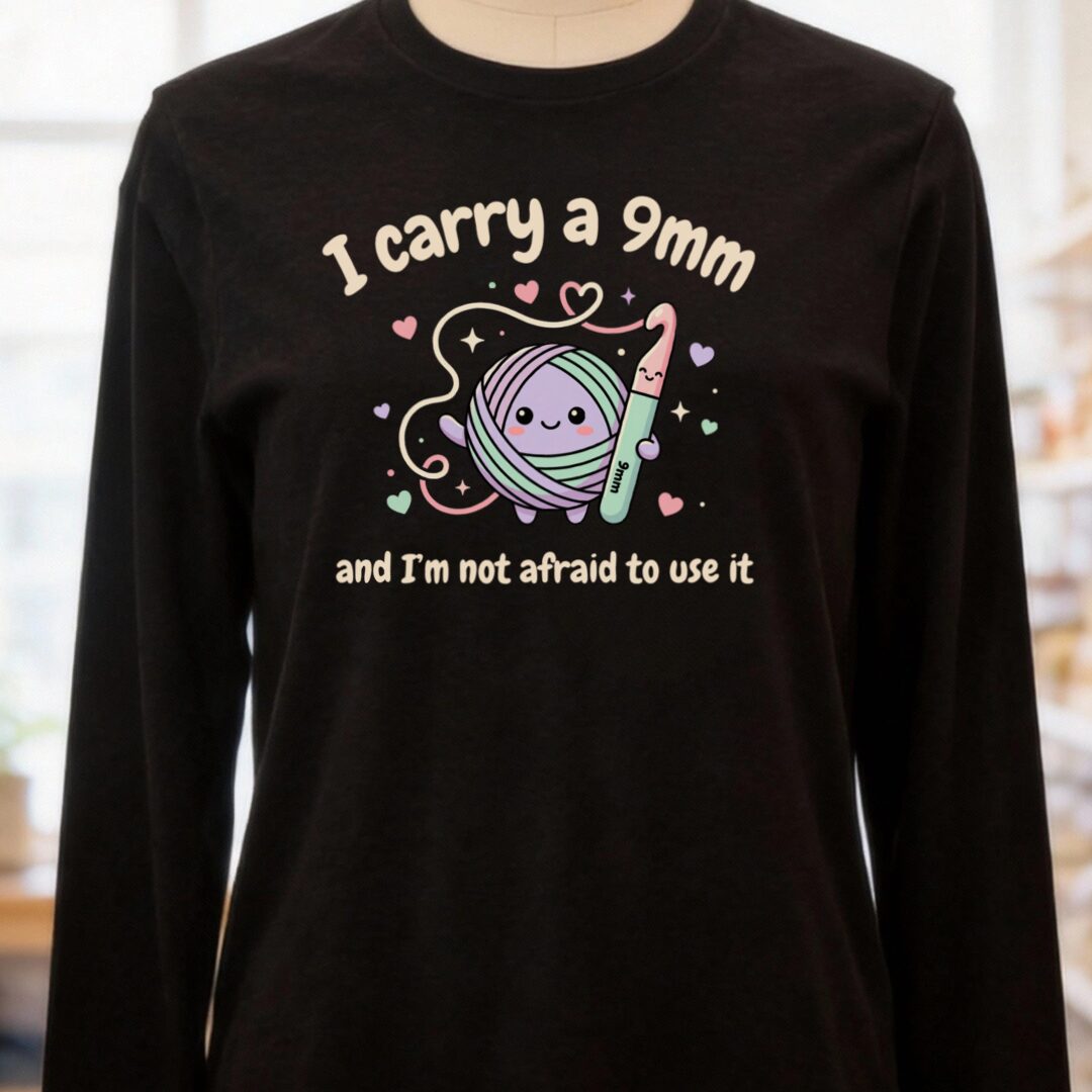 I Carry A 9mm Long Sleeve Tee Black t-shirt