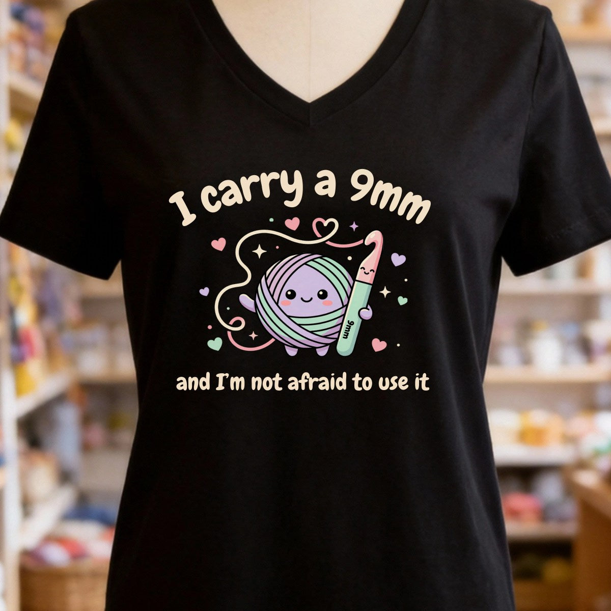 I Carry A 9mm Black V Neck.jpg