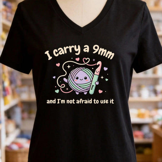 I Carry A 9mm Black V Neck.jpg