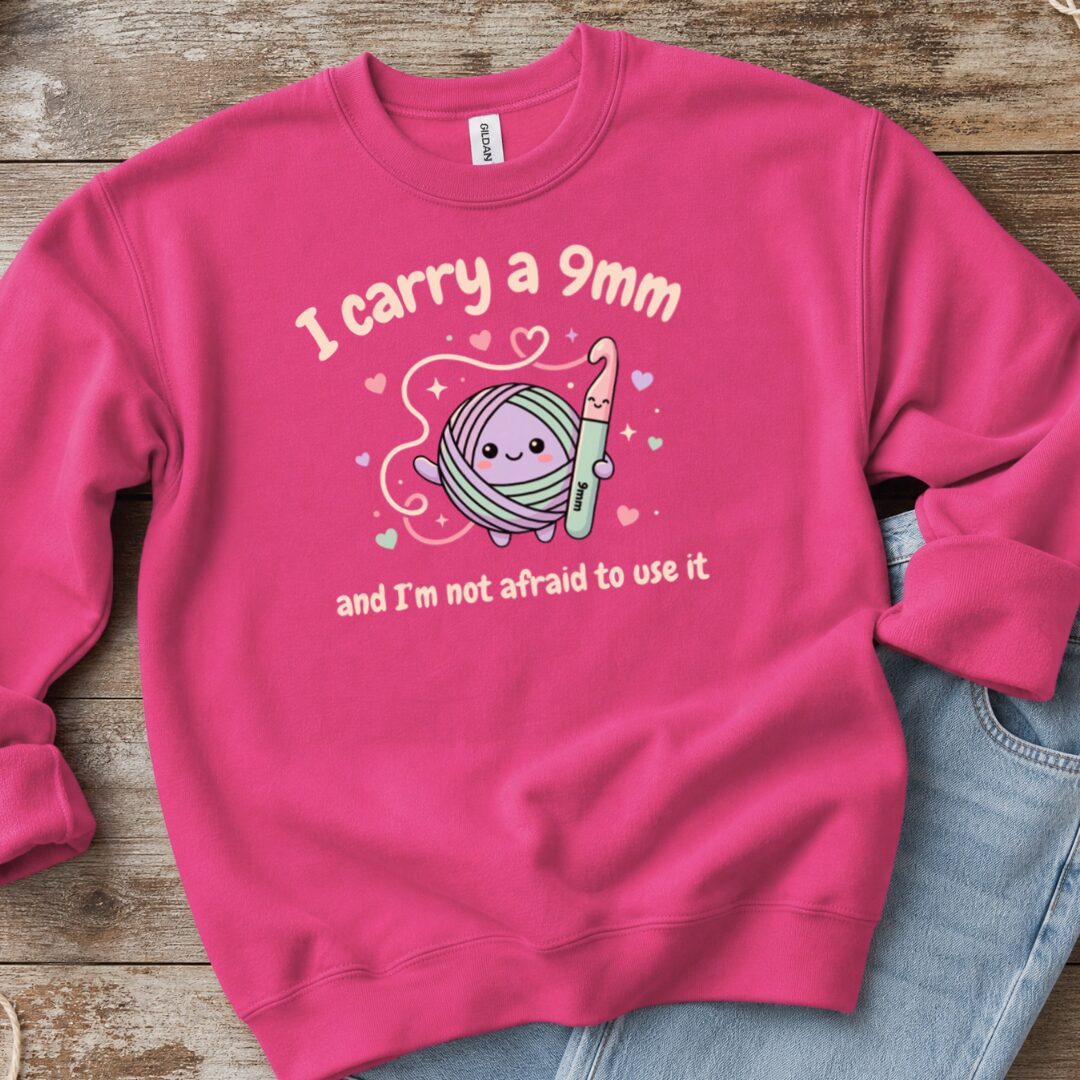 I Carry A 9mm Sweatshirt Bright Pink t-shirt