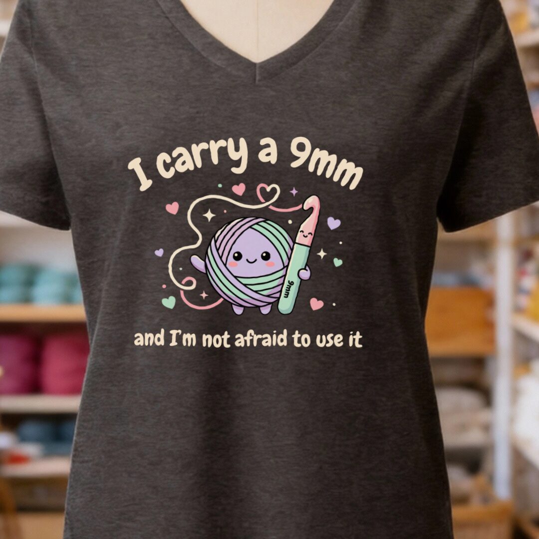 I Carry A 9mm V-Neck T-Shirt Dark Grey t-shirt