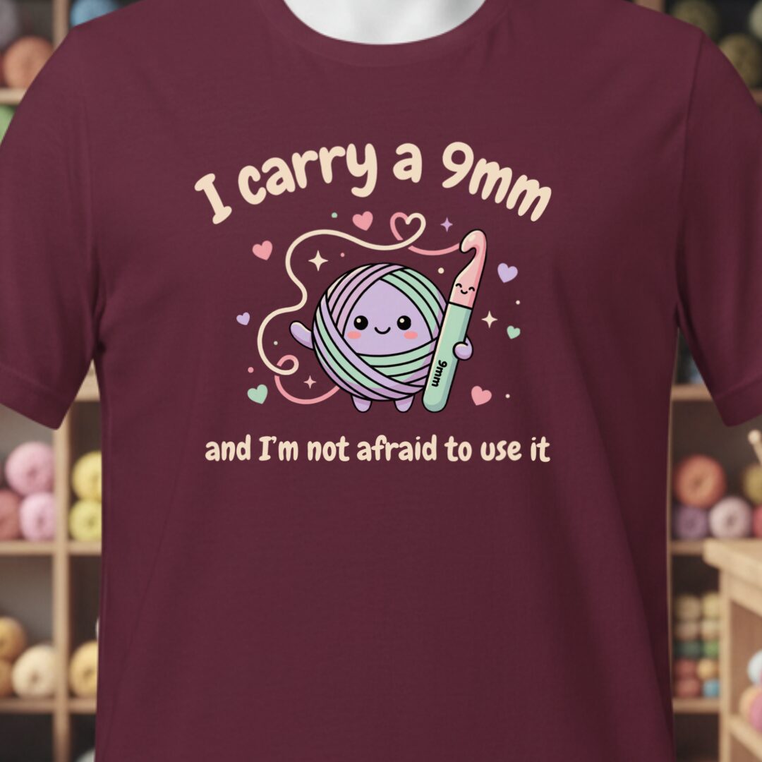 I Carry A 9mm T-Shirt Maroon t-shirt