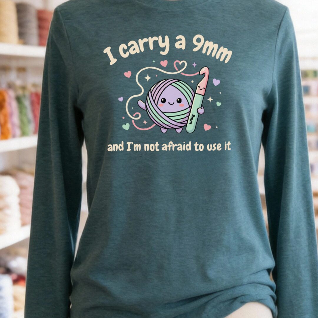 I Carry A 9mm Long Sleeve Tee Teal Blue t-shirt