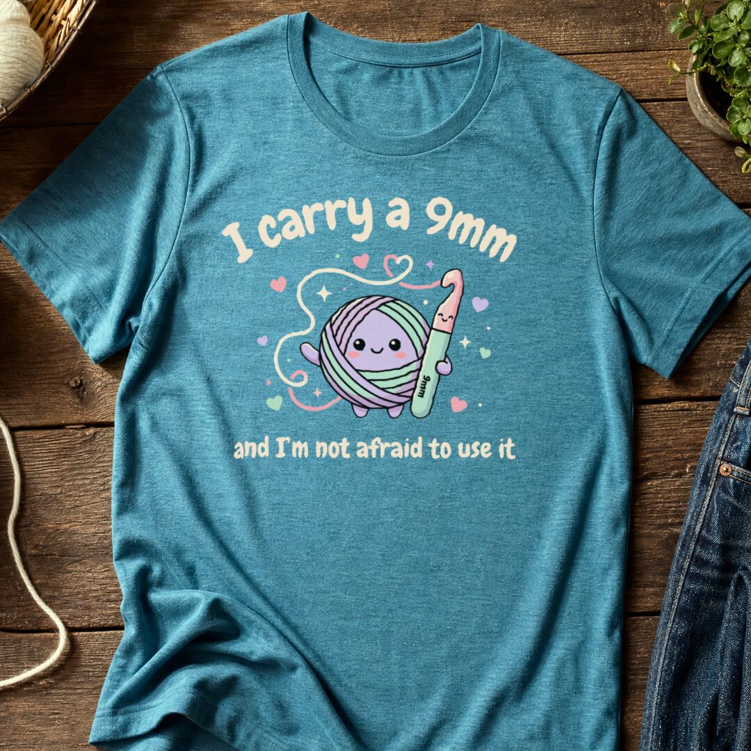 I Carry A 9mm T-Shirt Teal Blue t-shirt