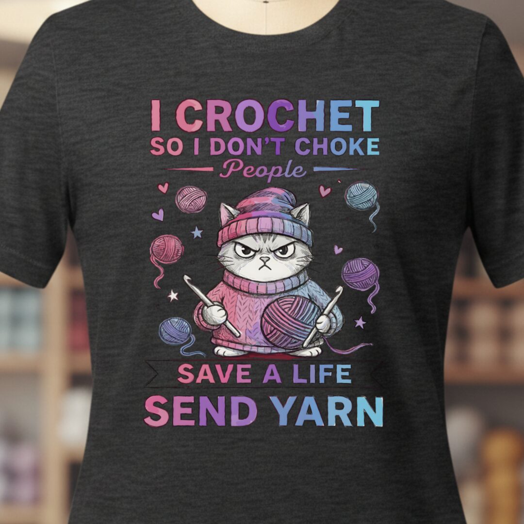 I Crochet So I Don't Choke People T-Shirt Dark Grey t-shirt