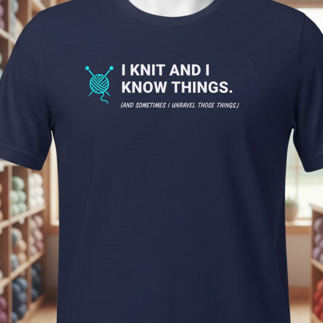 I Knit & Know Things T-Shirt Navy t-shirt