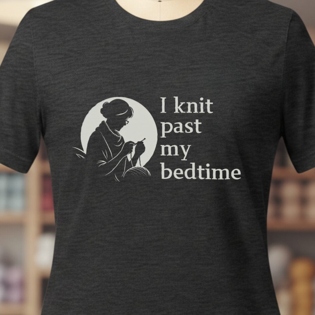I Knit Past My Bedtime T-Shirt Dark Grey t-shirt