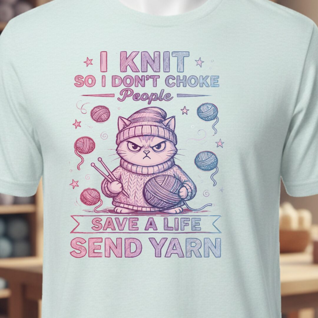 I Knit So I Don't Choke People T-Shirt Ice Blue t-shirt