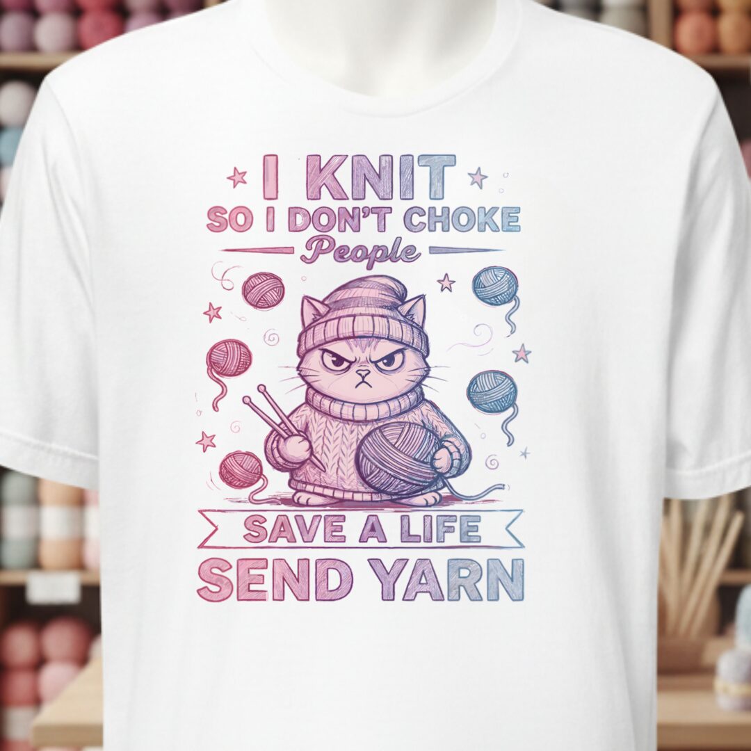 I Knit So I Don't Choke People T-Shirt White t-shirt