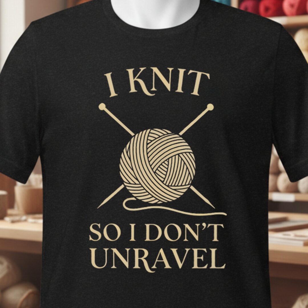 I Knit So I Don't Unravel T-Shirt Black t-shirt