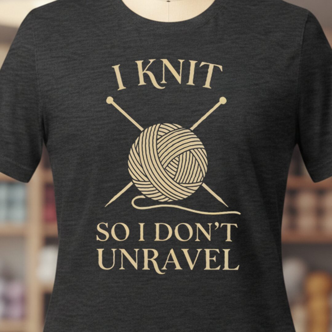 I Knit So I Don't Unravel T-Shirt Dark Grey t-shirt