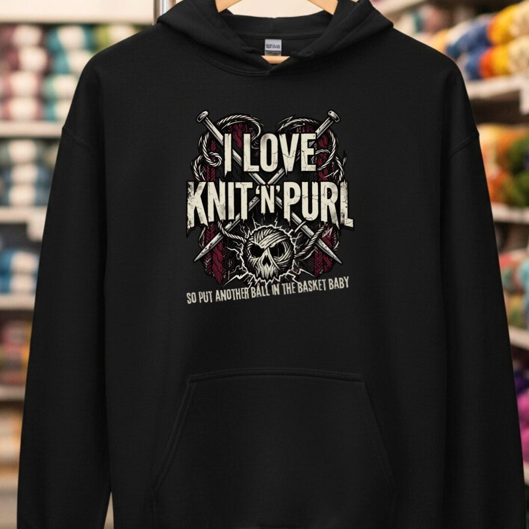 I Love Knit N Purl Hoodie Black t-shirt