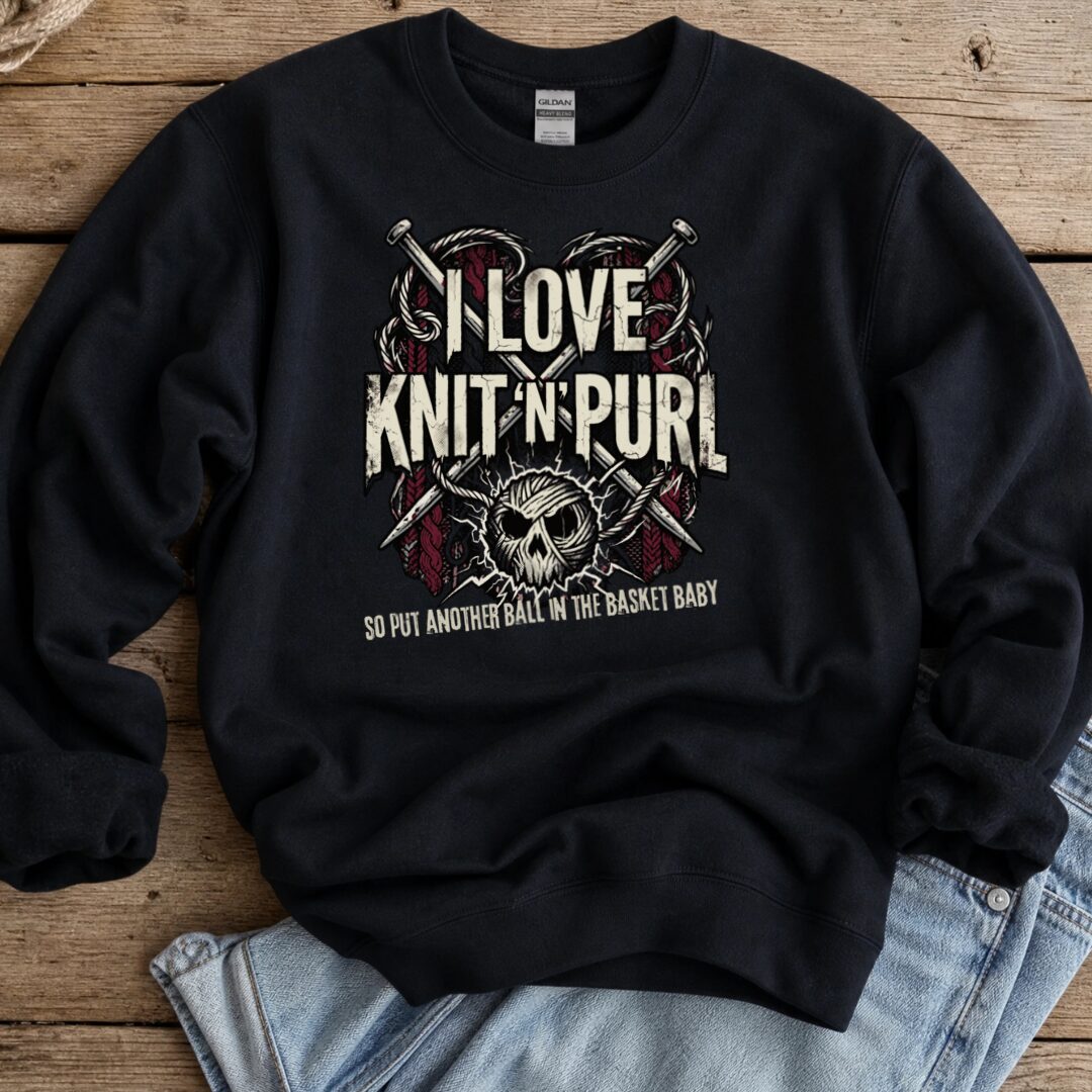 I Love Knit N Purl Sweatshirt Black t-shirt