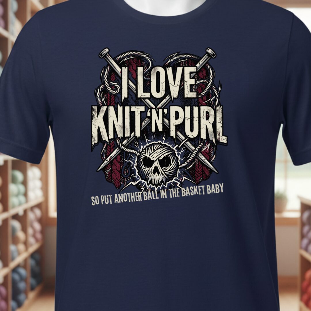 I Love Knit N Purl T-Shirt Navy t-shirt