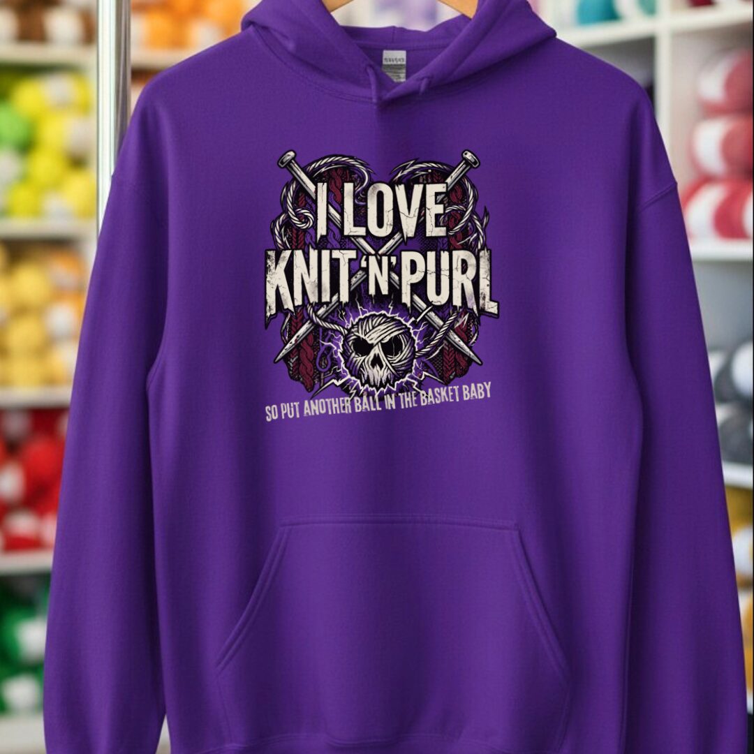 I Love Knit N Purl Hoodie Purple t-shirt