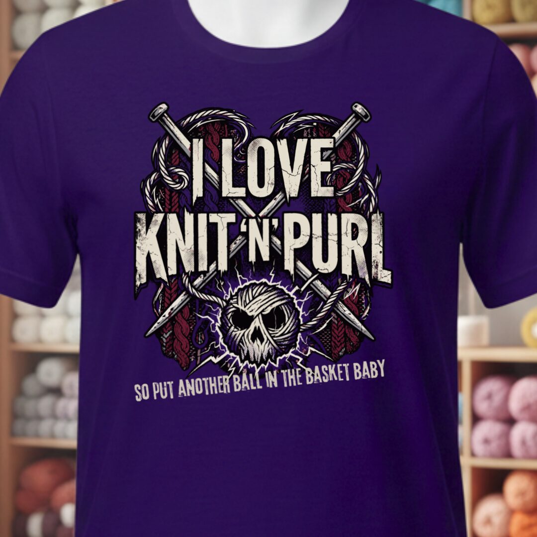 I Love Knit N Purl T-Shirt Purple t-shirt