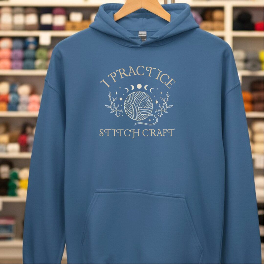 I Practice Stitchcraft Hoodie Indigo Blue t-shirt