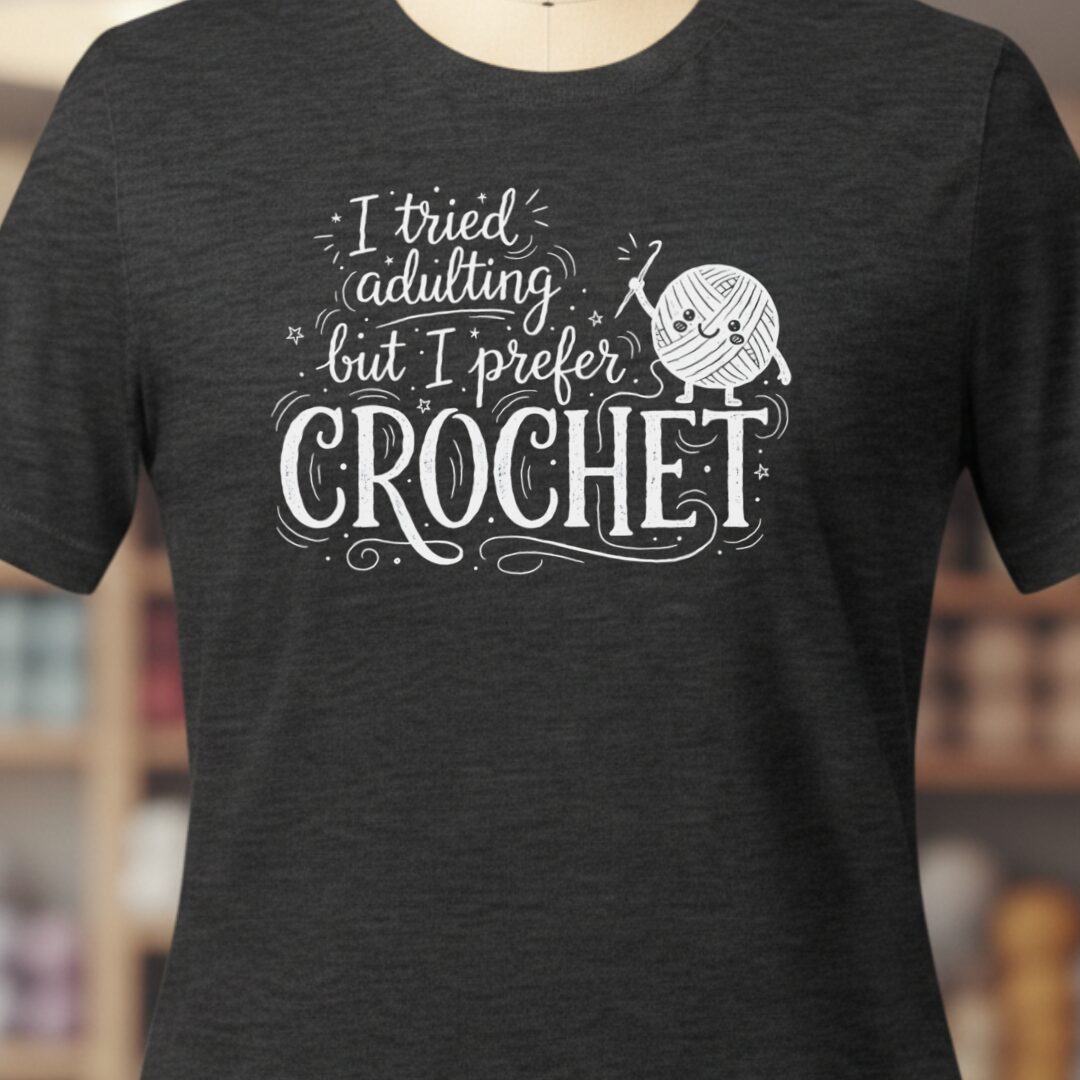 I Prefer Crochet T-Shirt Dark Grey t-shirt