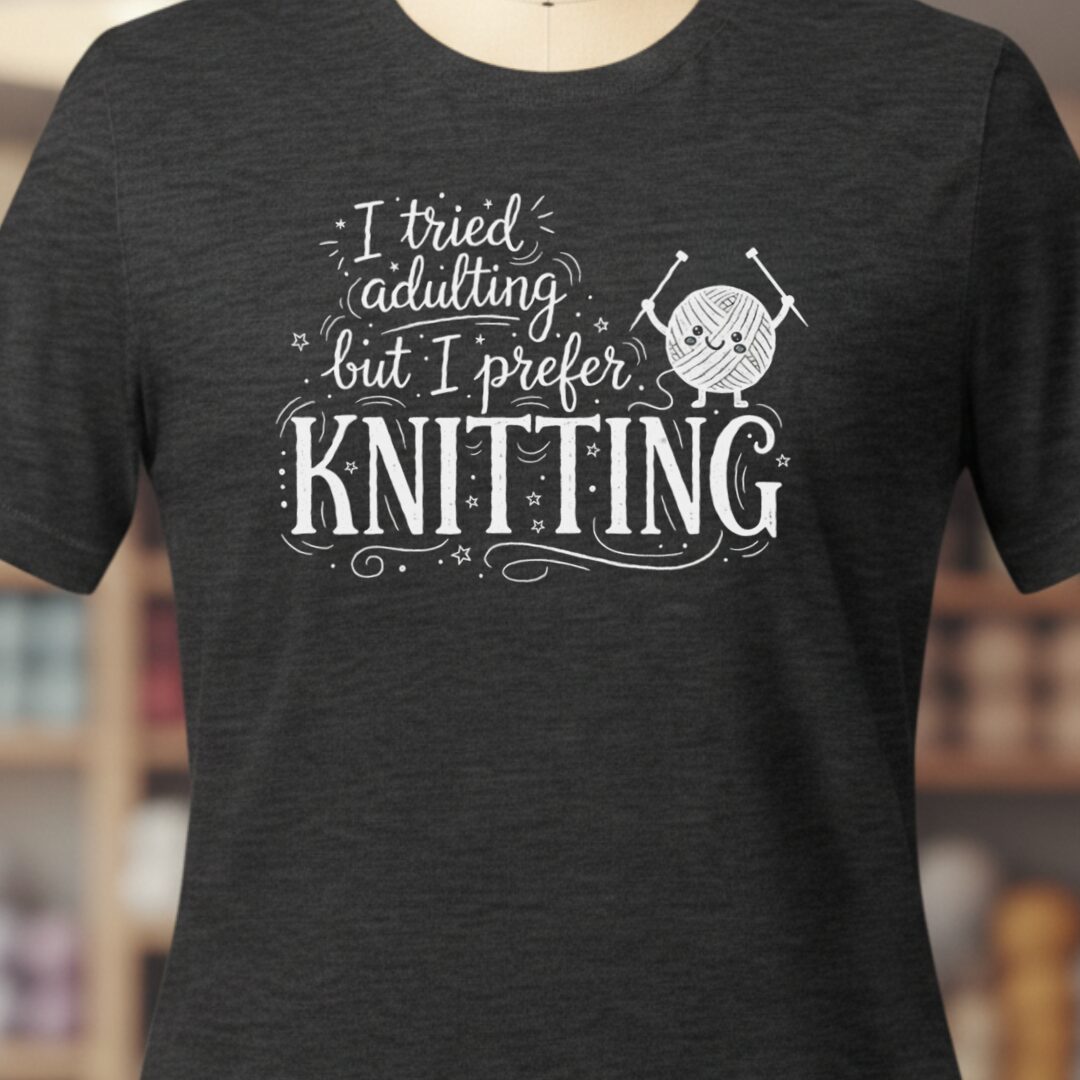I Prefer Knitting T-Shirt Dark Grey t-shirt