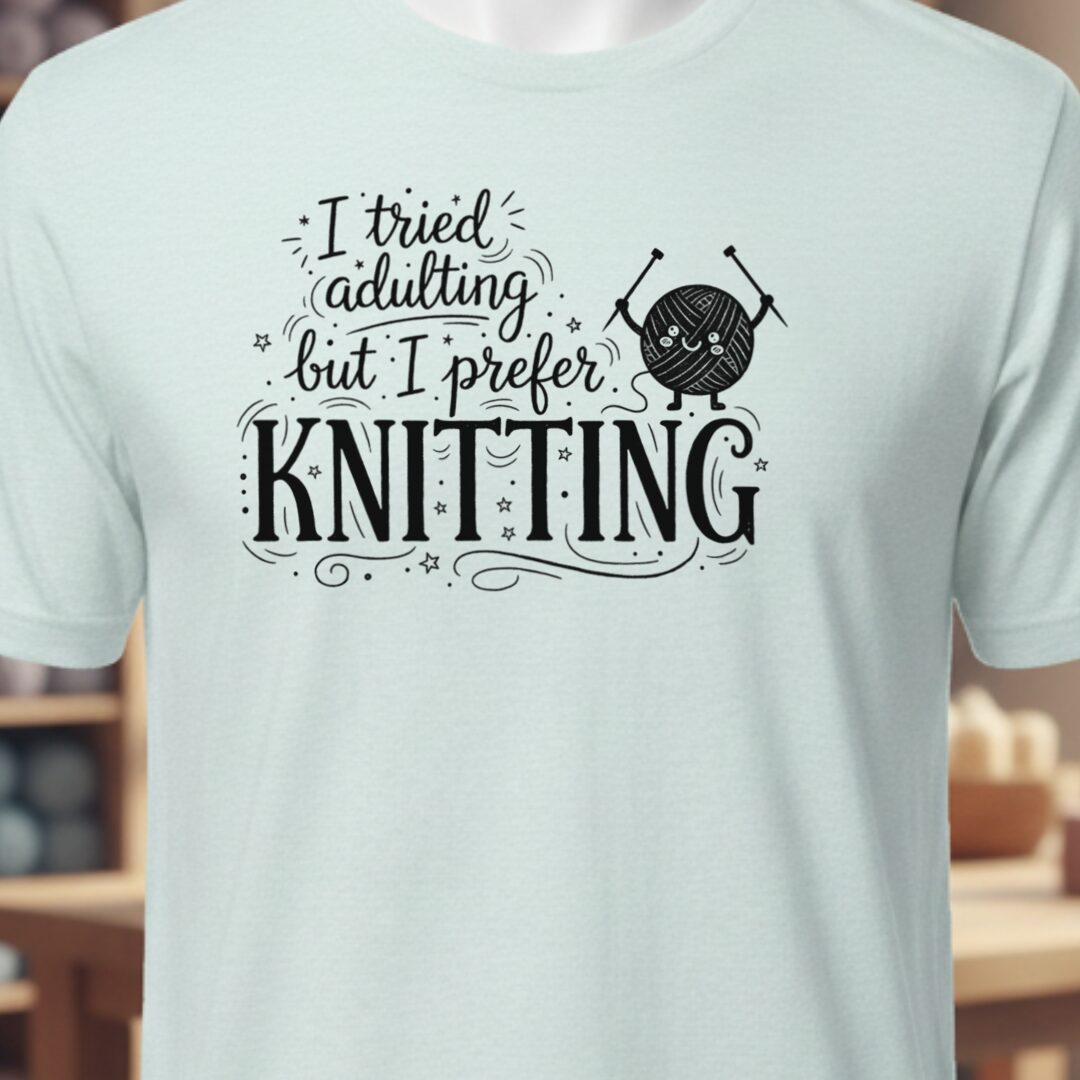 I Prefer Knitting T-Shirt Ice Blue t-shirt