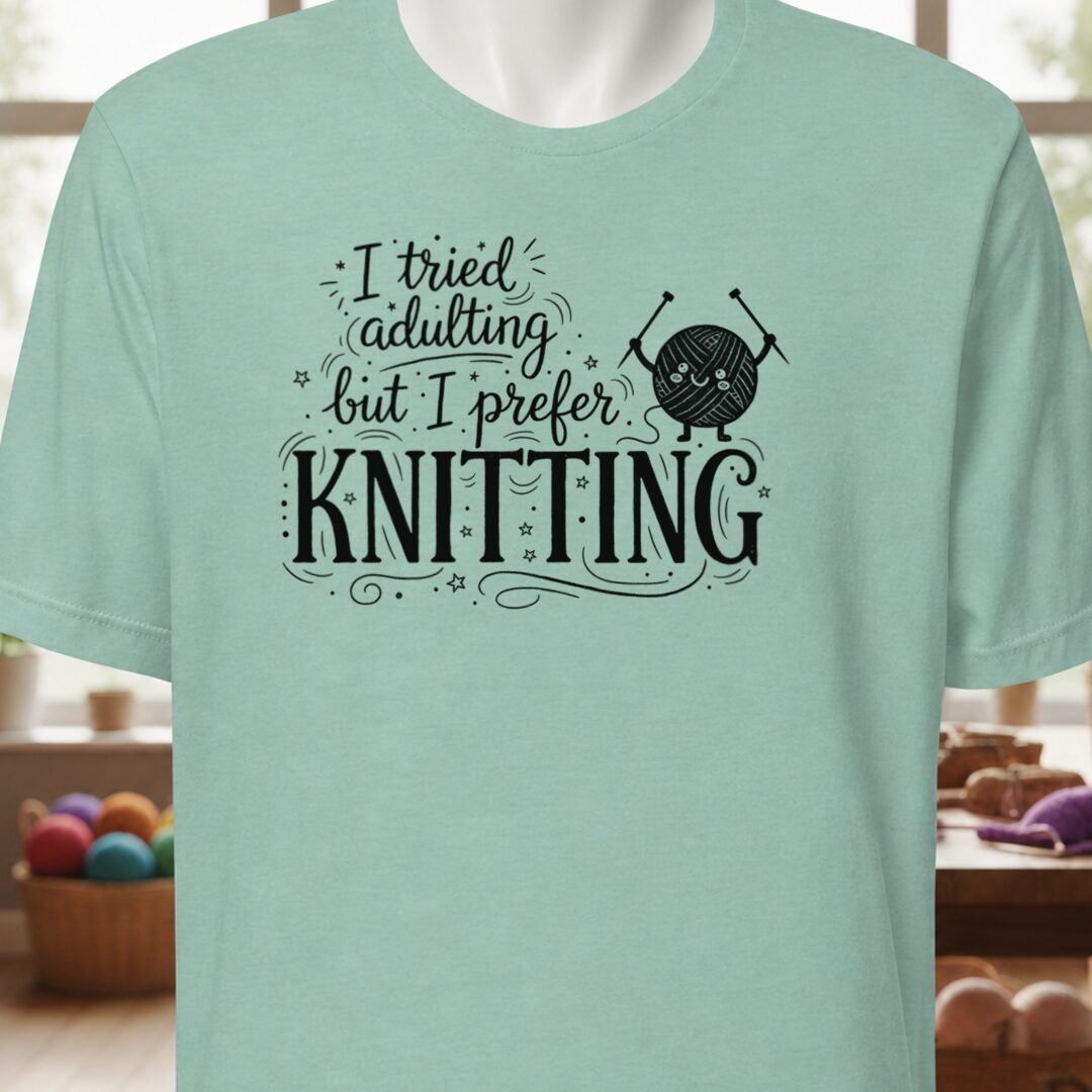I Prefer Knitting T-Shirt Sea Breeze t-shirt