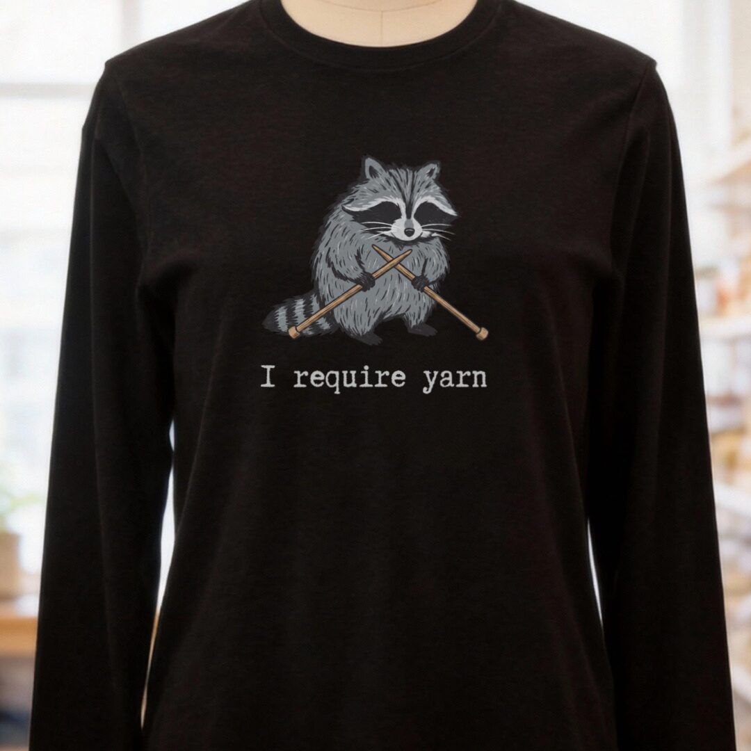 I Require Yarn Black Long Sleeve Tee.jpg