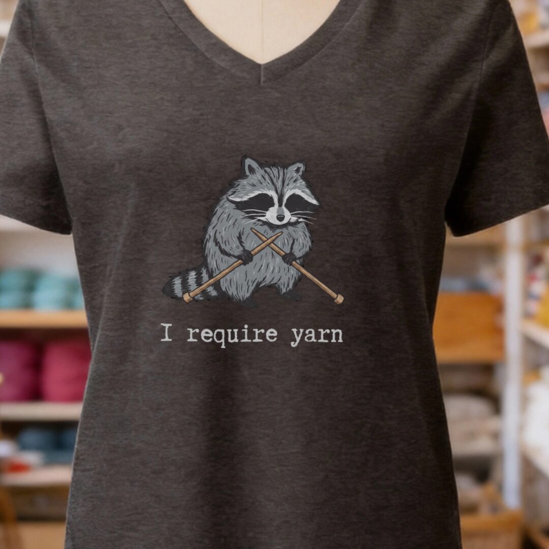 I Require Yarn V-Neck T-Shirt Dark Grey t-shirt