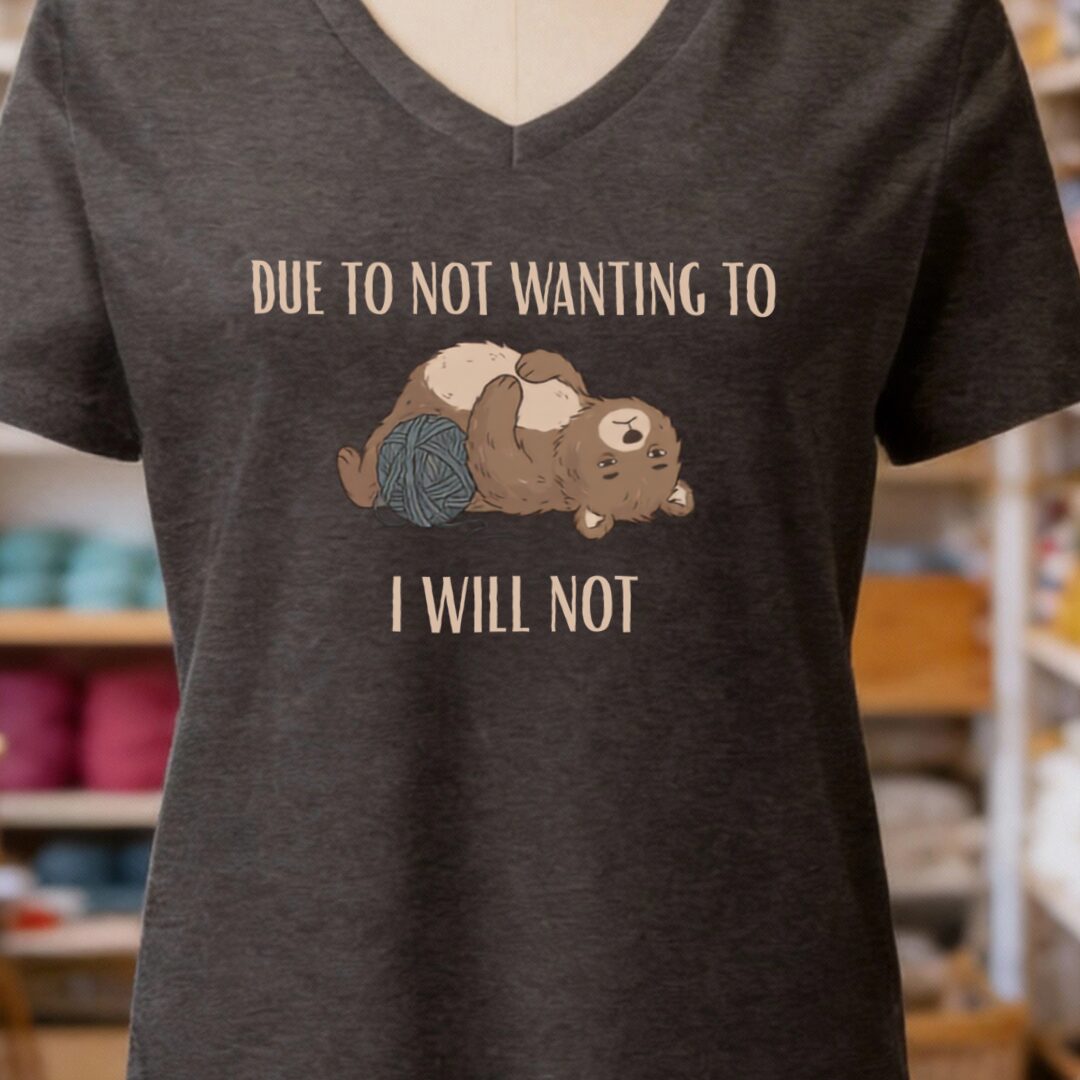 I Will Not Dark Grey V Neck.jpg