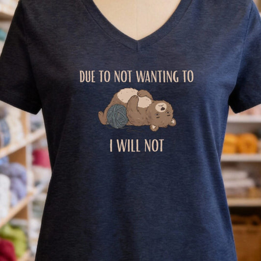 I Will Not Navy V Neck.jpg