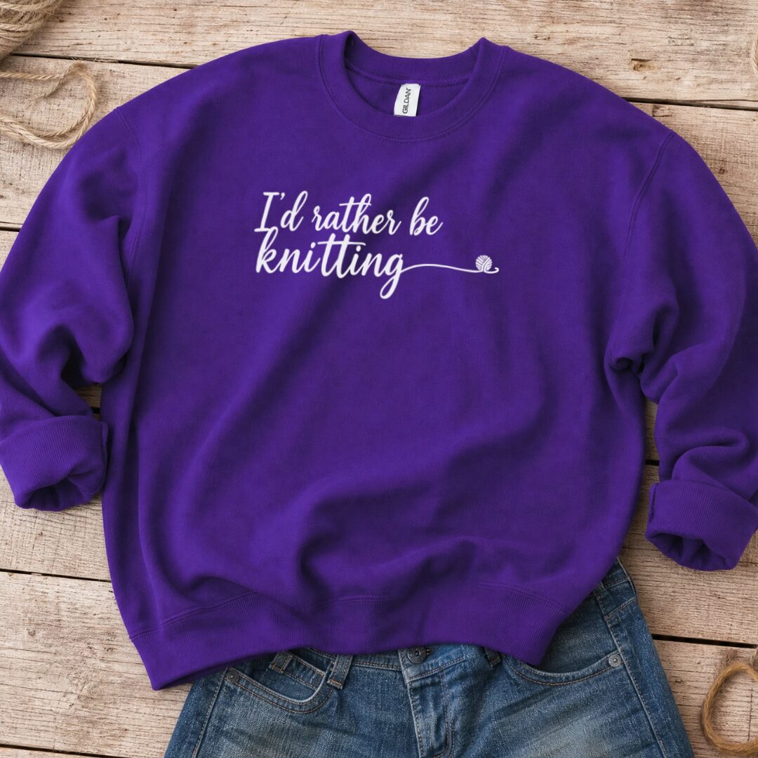 I'd Rather Be Knitting Sweatshirt Purple t-shirt