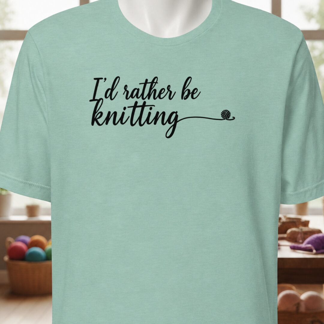 I'd Rather Be Knitting T-Shirt Sea Breeze t-shirt