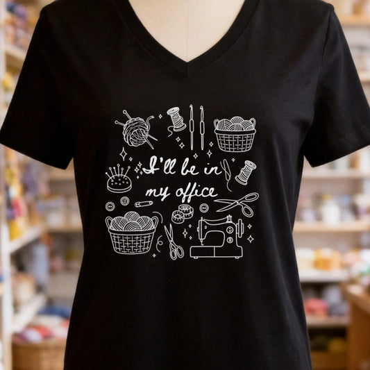 I'll Be In My Office V-Neck T-Shirt Black t-shirt