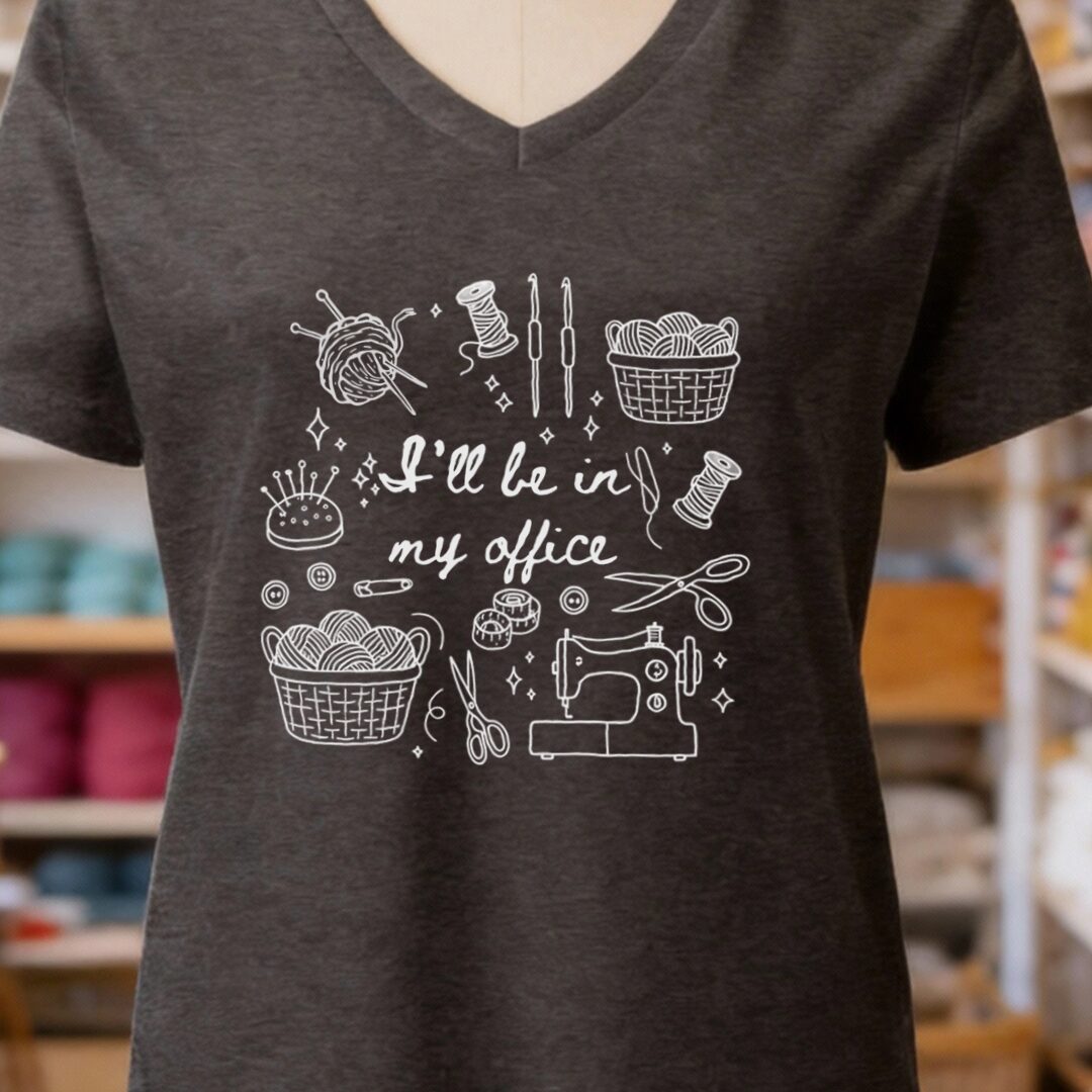 I'll Be In My Office V-Neck T-Shirt Dark Grey t-shirt