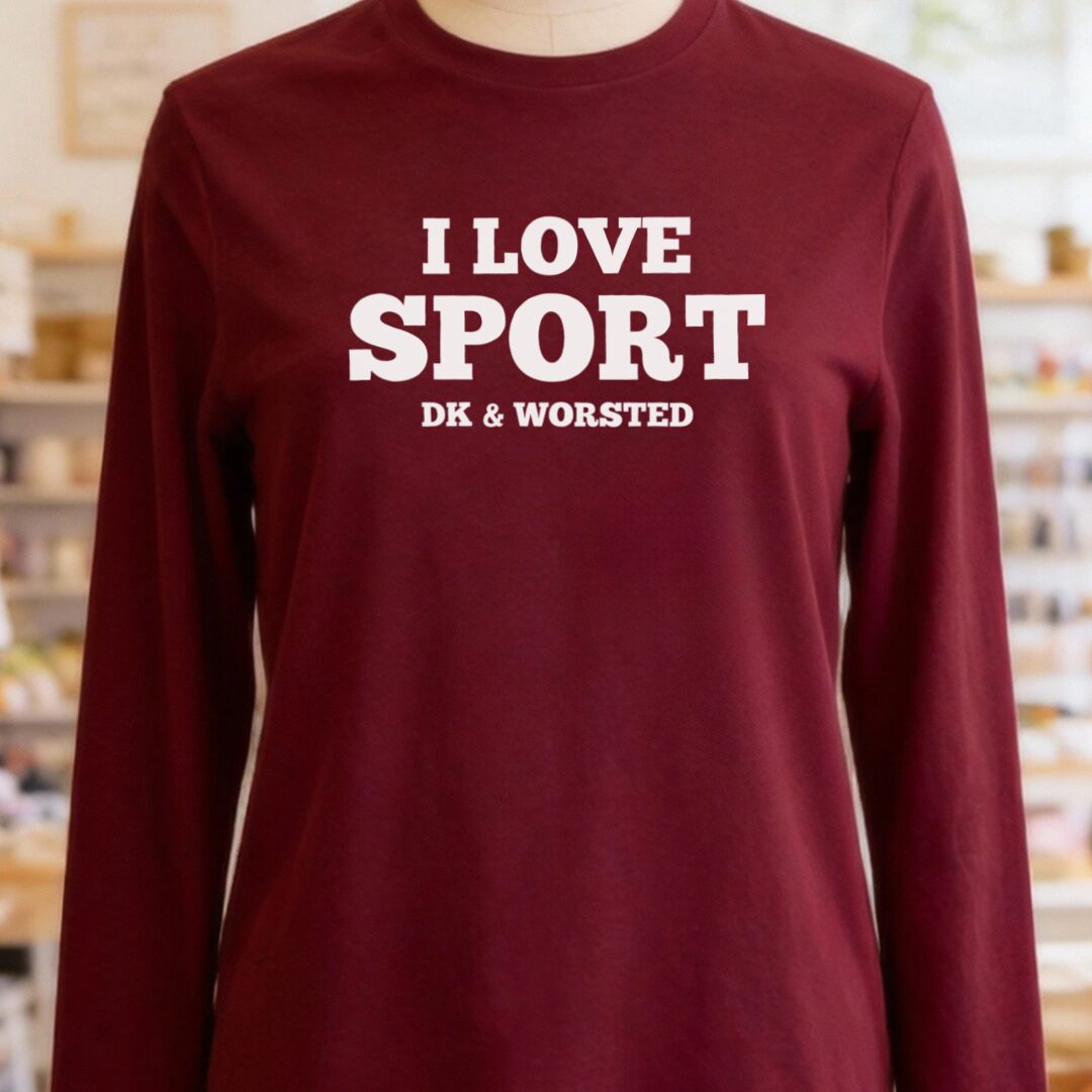 I love Sport Long Sleeve Tee Maroon t-shirt