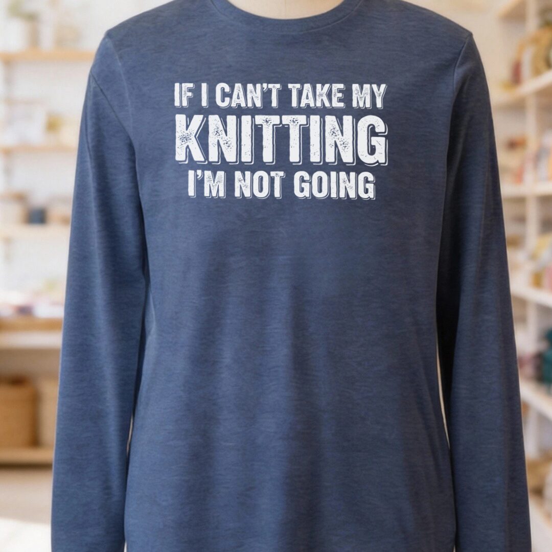 I'm Not Going Long Sleeve Tee Heather Navy t-shirt