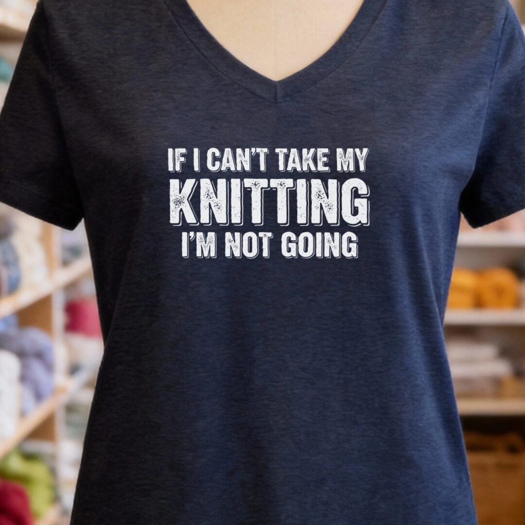 I'm Not Going V-Neck T-Shirt Navy t-shirt