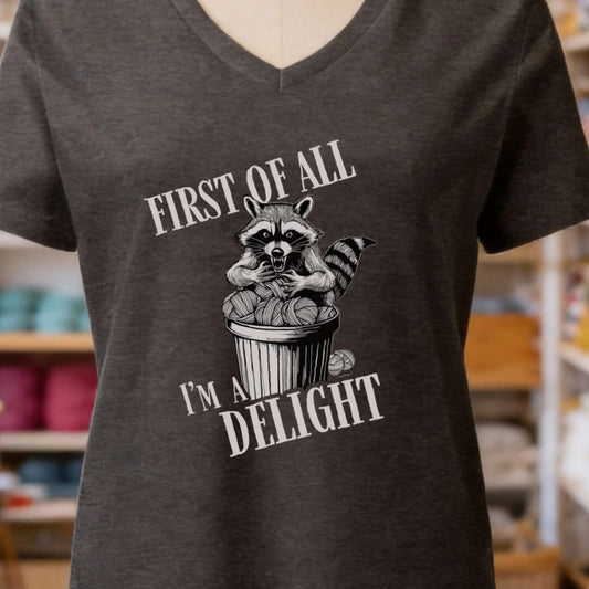 I'm a Delight V-Neck T-Shirt Dark Grey t-shirt