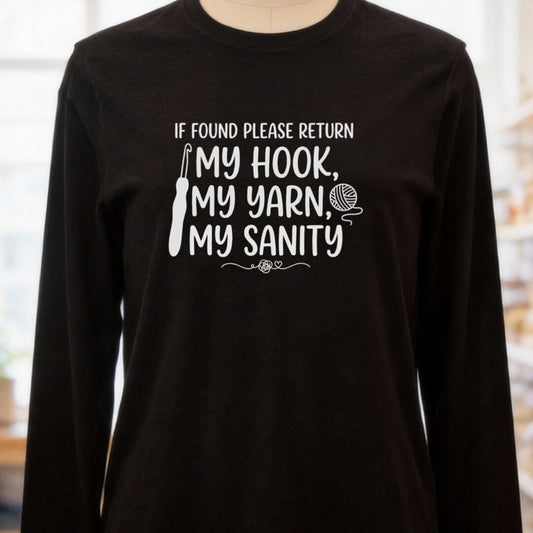 If Found Long Sleeve Tee Black t-shirt