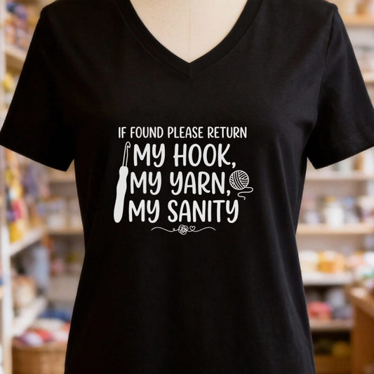 If Found V-Neck T-Shirt Black t-shirt