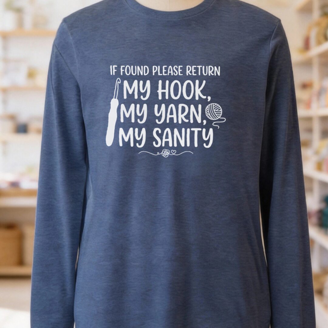 If Found Long Sleeve Tee Navy t-shirt