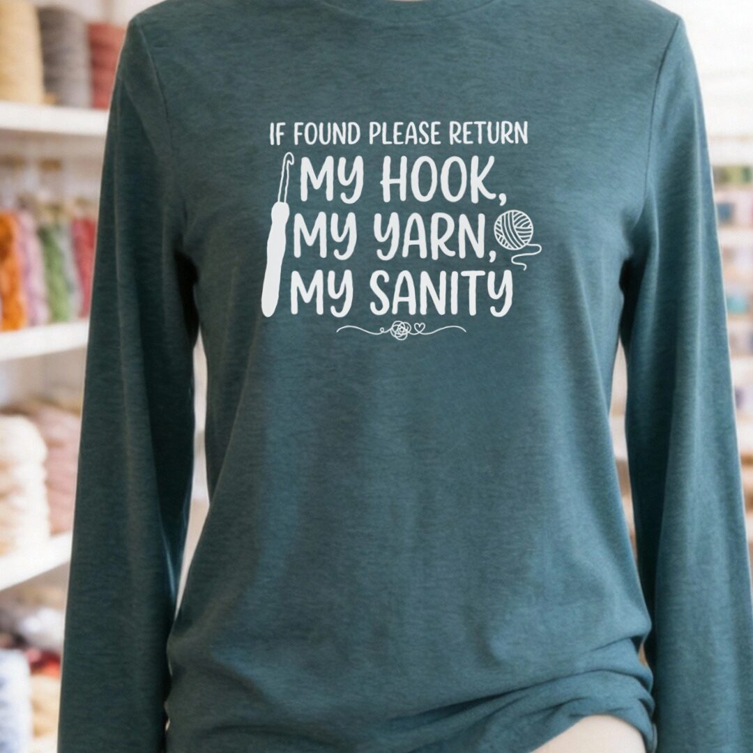 If Found Long Sleeve Tee Deep Teal t-shirt