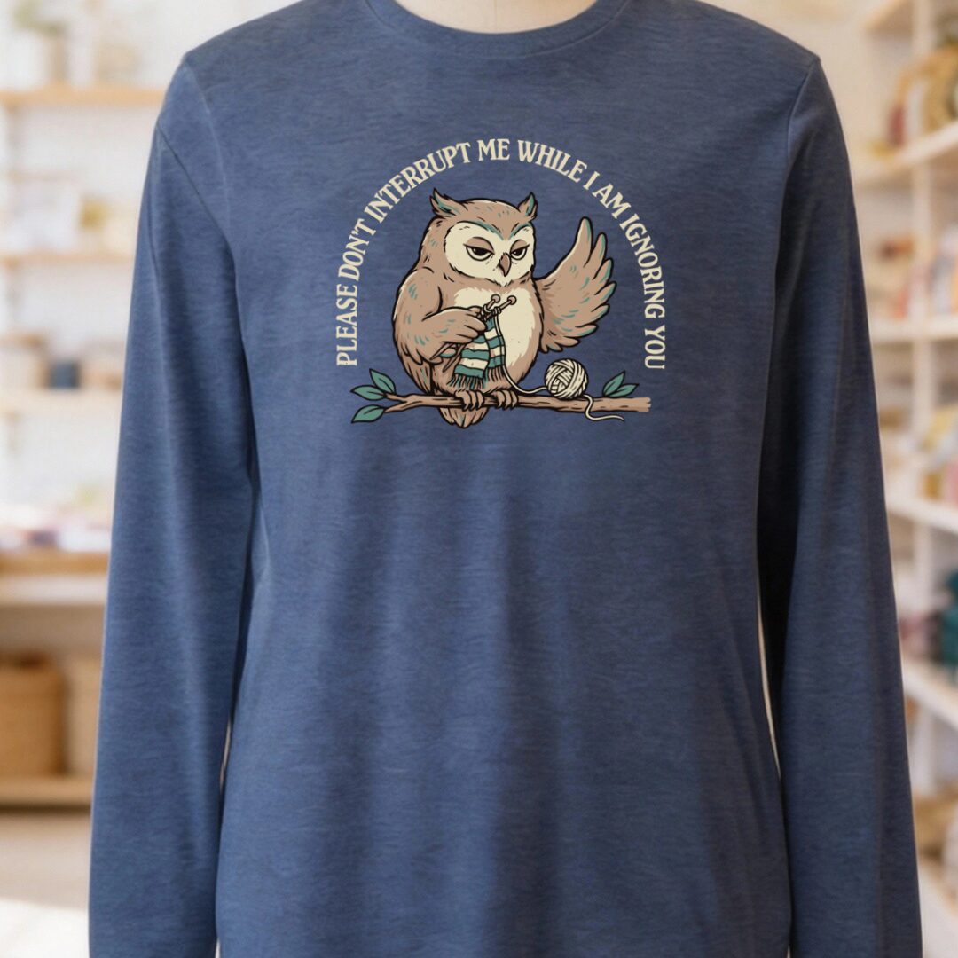 Ignoring You Heather Navy Long Sleeve Tee.jpg