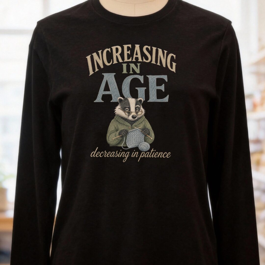 Increasing In Age Long Sleeve Tee Black t-shirt