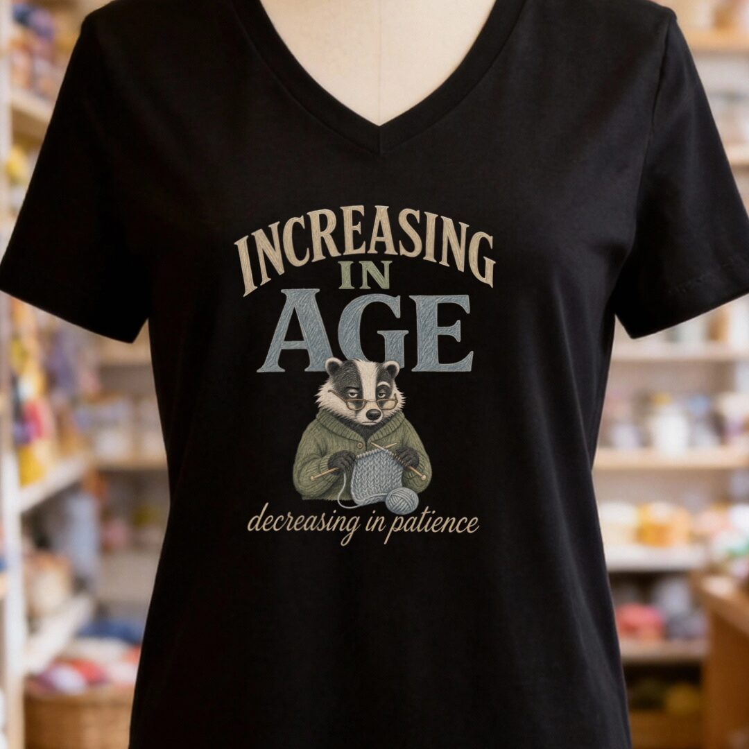 Increasing In Age V-Neck T-Shirt Black t-shirt