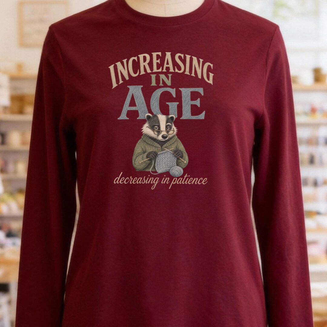 Increasing In Age Long Sleeve Tee Maroon t-shirt