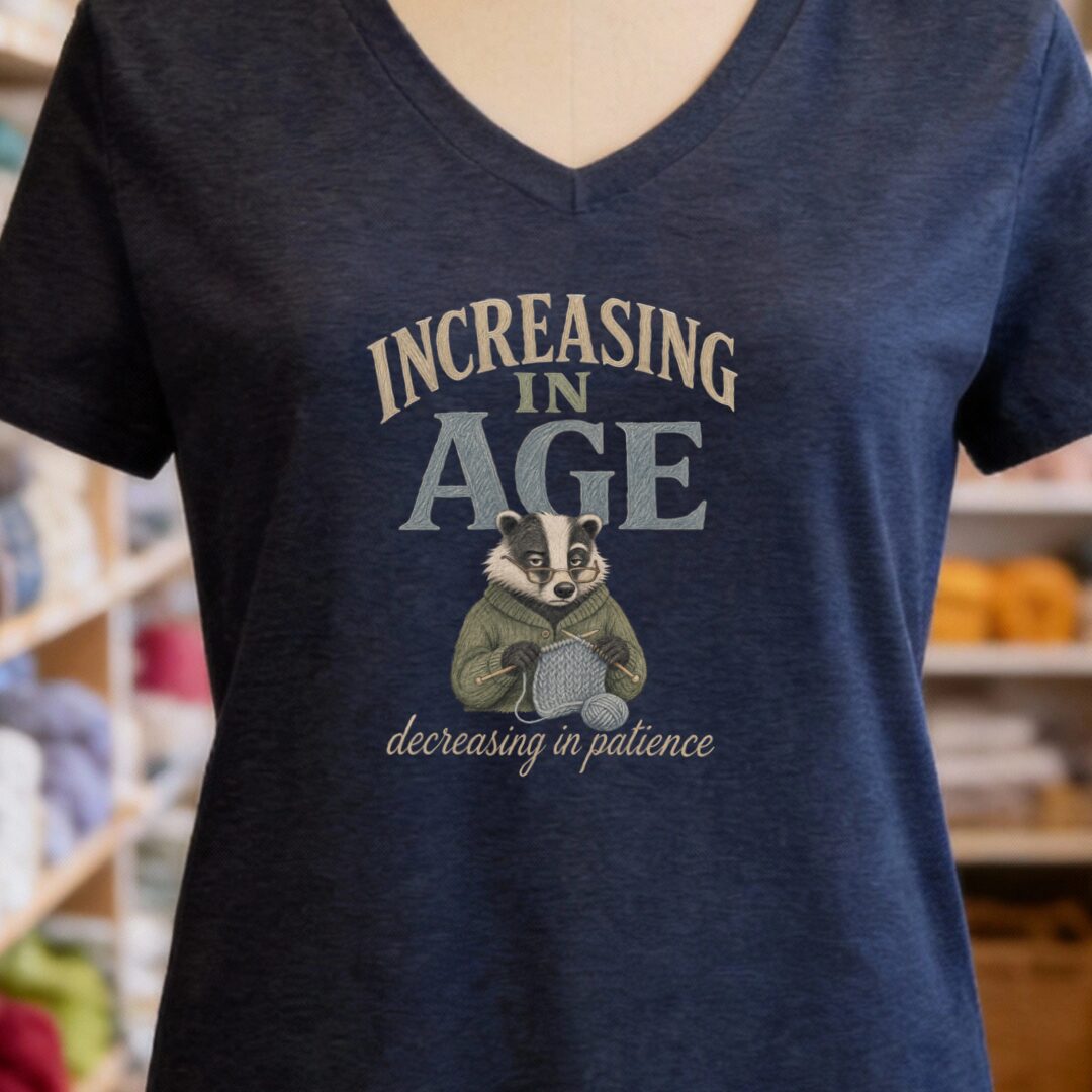 Increasing In Age V-Neck T-Shirt Navy t-shirt